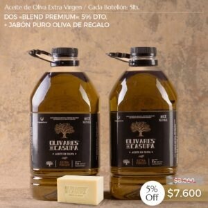 ¡PROMOCIÓN! Aceite de Oliva Extra Virgen «Blend Premium» Dto. 5%. Dos Botellones 5lts.